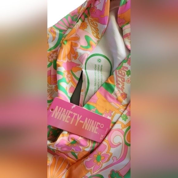 $30 Juniors Ninty-Nine° High Waist Bikini Swim Bottom Plus 2X NWT pink green - Picture 5 of 6